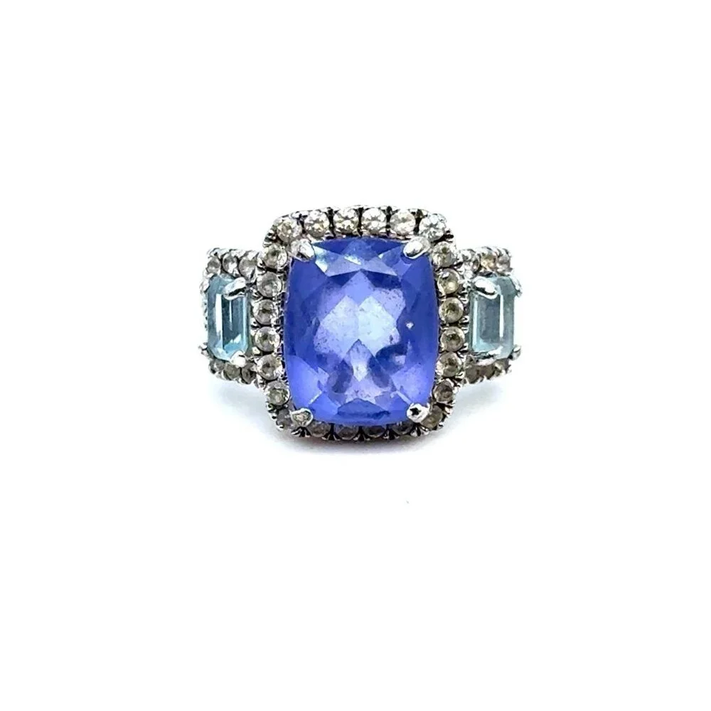 Silver 925 Tanzanite/Cz Ring